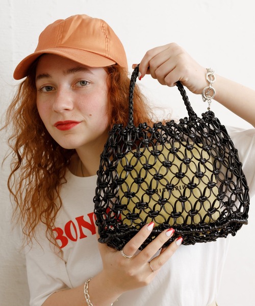 Bonjour Girl（ボンジュールガール）の「【Bonjour Girl/ボンジュールガール】】メッシュ×ナイロンミニバッグ（ハンドバッグ・レディース・ブラック/シルバー・FREE）」の20枚目の写真