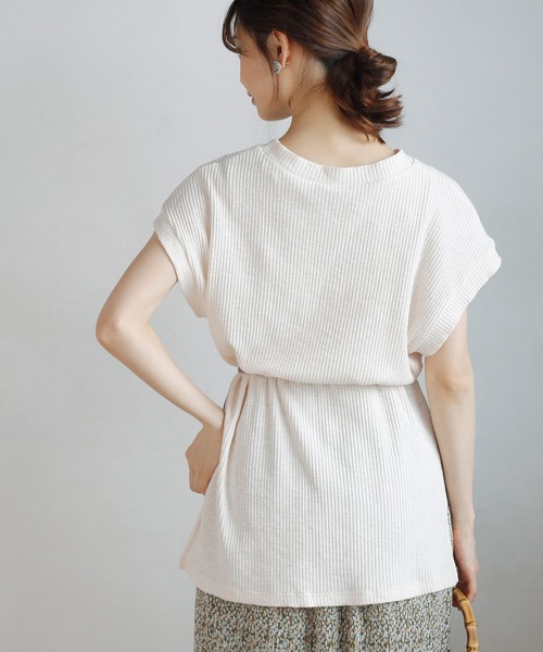 Crisp(クリスプ)の「フレンチスラブチュニックTシャツ(Tシャツ/カットソー・レディース・グレー/カーキ/アイボリー・FREE)」の9枚目の写真