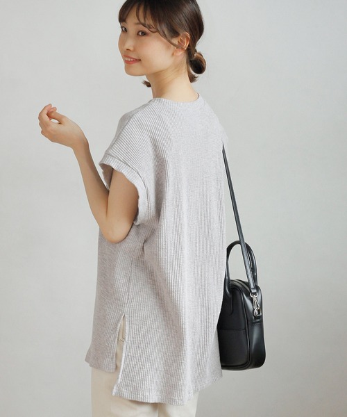 Crisp(クリスプ)の「フレンチスラブチュニックTシャツ(Tシャツ/カットソー・レディース・グレー/カーキ/アイボリー・FREE)」の18枚目の写真