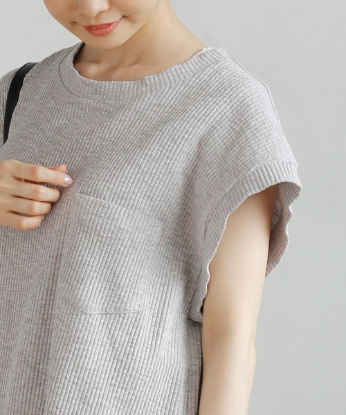 Crisp(クリスプ)の「フレンチスラブチュニックTシャツ(Tシャツ/カットソー・レディース・グレー/カーキ/アイボリー・FREE)」の20枚目の写真