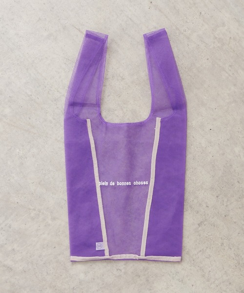 PUAL CE CIN(ピュアルセシン)の「【odds】ロゴ刺繍メッシュBAG(ショルダーバッグ・レディース・ホワイト/パープル/イエロー・FREE)」の2枚目の写真