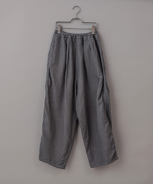 SAKULA（サクラ）の「【SAKULA/サクラ】LINEN BALL PANTS/リネンイージーワイドボールパンツ（その他パンツ・メンズ・チャコールグレー/グレー/ブラック・2/1）」の3枚目の写真
