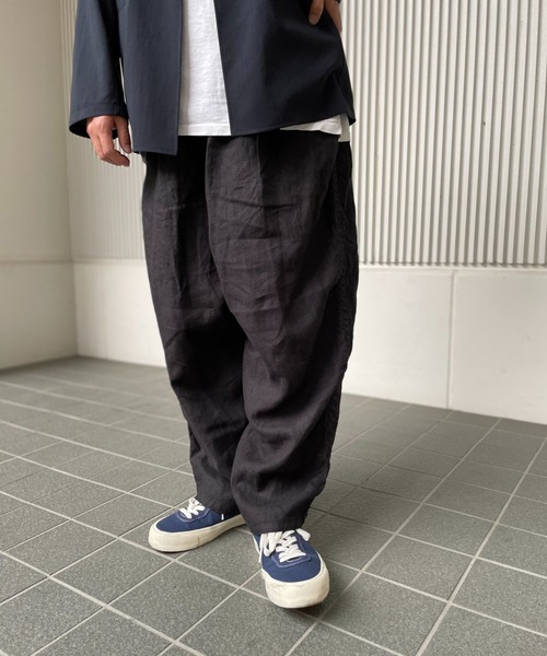 SAKULA（サクラ）の「【SAKULA/サクラ】LINEN BALL PANTS/リネンイージーワイドボールパンツ（その他パンツ・メンズ・チャコールグレー/グレー/ブラック・2/1）」の16枚目の写真