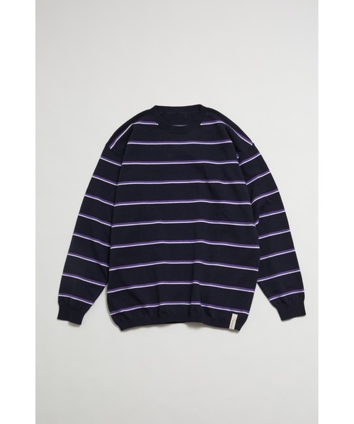 And A（アンドエー）の「AlexanderLeeChang アレキサンダーリーチャン / PICOT BORDER KNIT オーバーサイズ ピコットボーダーニットセーター / AC062102（ニット/セーター・メンズ・ブラウン/ネイビー/ミント・3/2）」の18枚目の写真