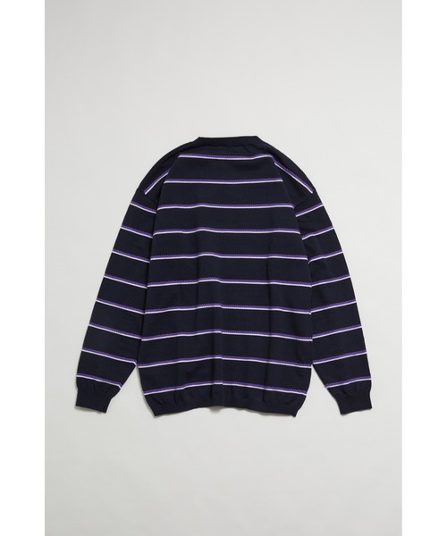 And A（アンドエー）の「AlexanderLeeChang アレキサンダーリーチャン / PICOT BORDER KNIT オーバーサイズ ピコットボーダーニットセーター / AC062102（ニット/セーター・メンズ・ブラウン/ネイビー/ミント・3/2）」の19枚目の写真