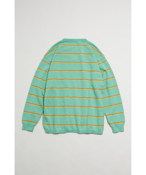 And A（アンドエー）の「AlexanderLeeChang アレキサンダーリーチャン / PICOT BORDER KNIT オーバーサイズ ピコットボーダーニットセーター / AC062102（ニット/セーター・メンズ・ブラウン/ネイビー/ミント・3/2）」の8枚目の写真