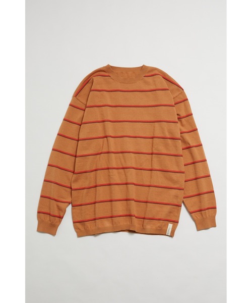 And A（アンドエー）の「AlexanderLeeChang アレキサンダーリーチャン / PICOT BORDER KNIT オーバーサイズ ピコットボーダーニットセーター / AC062102（ニット/セーター・メンズ・ブラウン/ネイビー/ミント・3/2）」の13枚目の写真