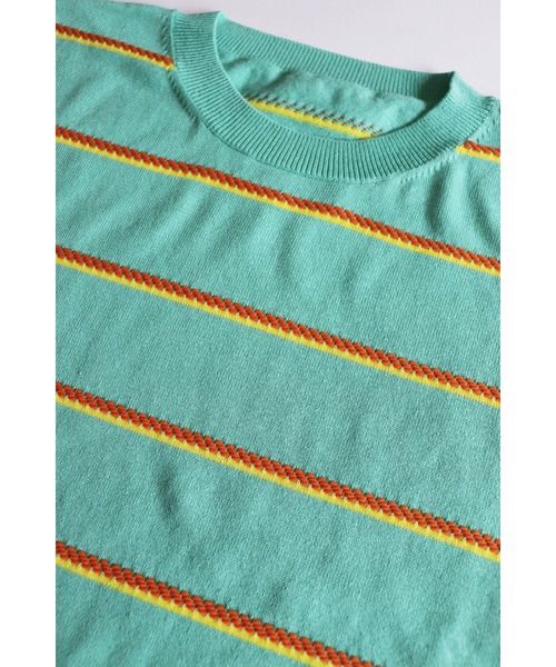 And A（アンドエー）の「AlexanderLeeChang アレキサンダーリーチャン / PICOT BORDER KNIT オーバーサイズ ピコットボーダーニットセーター / AC062102（ニット/セーター・メンズ・ブラウン/ネイビー/ミント・3/2）」の9枚目の写真