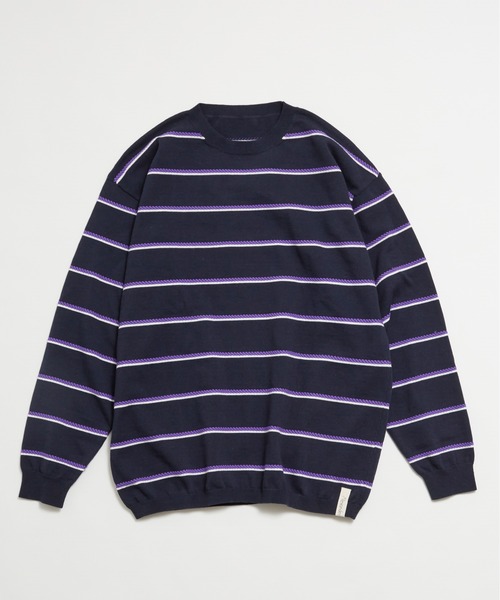 And A（アンドエー）の「AlexanderLeeChang アレキサンダーリーチャン / PICOT BORDER KNIT オーバーサイズ ピコットボーダーニットセーター / AC062102（ニット/セーター・メンズ・ブラウン/ネイビー/ミント・3/2）」の22枚目の写真