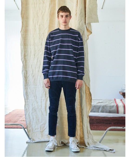 And A（アンドエー）の「AlexanderLeeChang アレキサンダーリーチャン / PICOT BORDER KNIT オーバーサイズ ピコットボーダーニットセーター / AC062102（ニット/セーター・メンズ・ブラウン/ネイビー/ミント・3/2）」の20枚目の写真