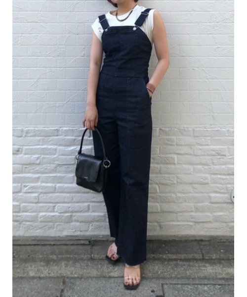 MOUSSY FIT DENIM ジャンプスーツ MOUSSY WAIST FIT DENIM ジャンプスーツ BLK -ファッション通販