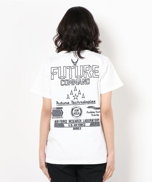 AVIREX（アヴィレックス）の「AVIREX/ アヴィレックス　刺繍Tシャツ フューチャーコマンド/S/S EMB TEE 'FUTURE COMMAND'（Tシャツ/カットソー・レディース・ネイビー/オフホワイト/Orange/ブラウン系その他2・FREE）」の2枚目の写真