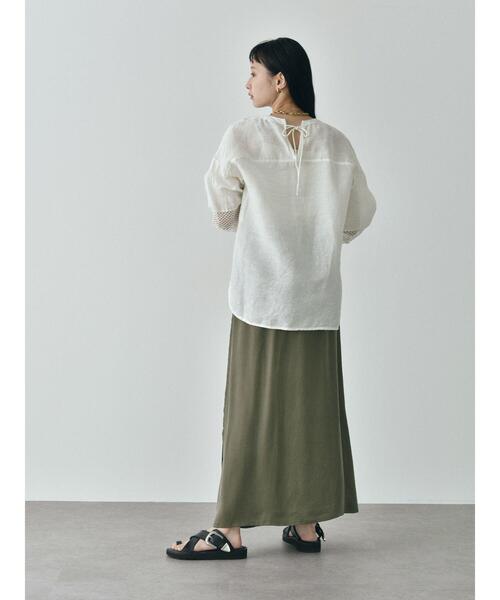 GARAGE OF GOOD CLOTHING（ガレージオブグッドクロージング）の「キュプラマキシスカート＊（スカート・レディース・カーキ/ブラック/グレイッシュベージュ・FREE）」の10枚目の写真