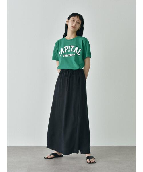 GARAGE OF GOOD CLOTHING（ガレージオブグッドクロージング）の「キュプラマキシスカート＊（スカート・レディース・カーキ/ブラック/グレイッシュベージュ・FREE）」の12枚目の写真