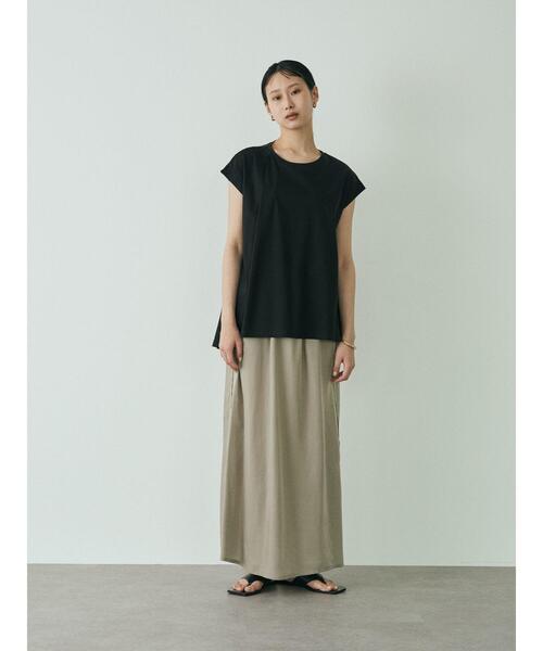 GARAGE OF GOOD CLOTHING（ガレージオブグッドクロージング）の「キュプラマキシスカート＊（スカート・レディース・カーキ/ブラック/グレイッシュベージュ・FREE）」の16枚目の写真