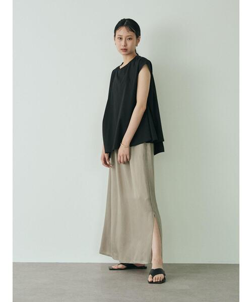 GARAGE OF GOOD CLOTHING（ガレージオブグッドクロージング）の「キュプラマキシスカート＊（スカート・レディース・カーキ/ブラック/グレイッシュベージュ・FREE）」の17枚目の写真