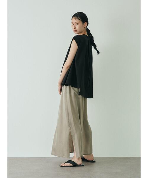 GARAGE OF GOOD CLOTHING（ガレージオブグッドクロージング）の「キュプラマキシスカート＊（スカート・レディース・カーキ/ブラック/グレイッシュベージュ・FREE）」の18枚目の写真