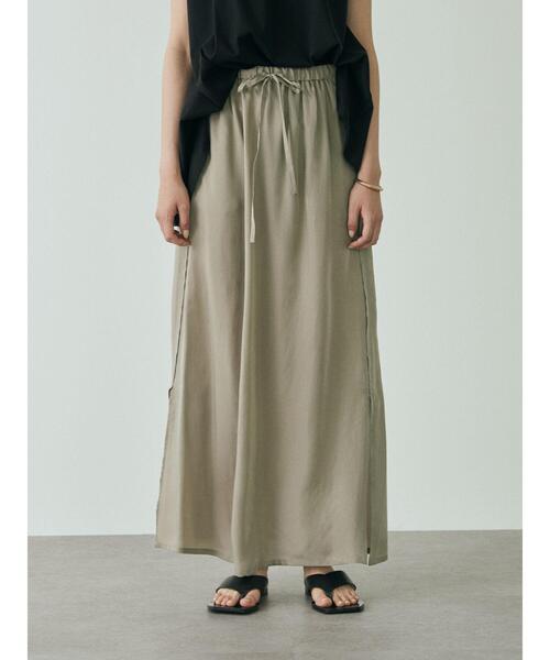 GARAGE OF GOOD CLOTHING（ガレージオブグッドクロージング）の「キュプラマキシスカート＊（スカート・レディース・カーキ/ブラック/グレイッシュベージュ・FREE）」の21枚目の写真