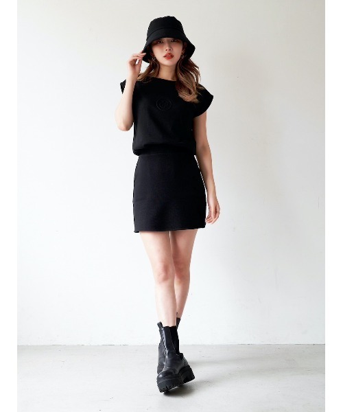 Darich（ダーリッチ）の「エンボスポイントスウェットスカート（スカート・レディース・ピンク/グレー/ブラック/アイボリー・FREE）」の12枚目の写真