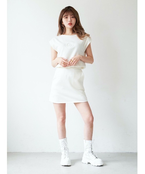 Darich（ダーリッチ）の「エンボスポイントスウェットスカート（スカート・レディース・ピンク/グレー/ブラック/アイボリー・FREE）」の14枚目の写真