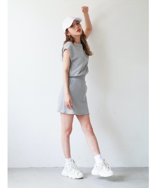 Darich（ダーリッチ）の「エンボスポイントスウェットスカート（スカート・レディース・ピンク/グレー/ブラック/アイボリー・FREE）」の19枚目の写真