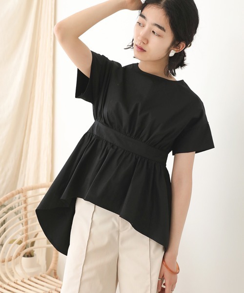 Bab(バブ)の「【WEB限定】バックオープンリボンブラウス(シャツ/ブラウス・レディース・オフホワイト/ブルー/ブラック・38)」の9枚目の写真