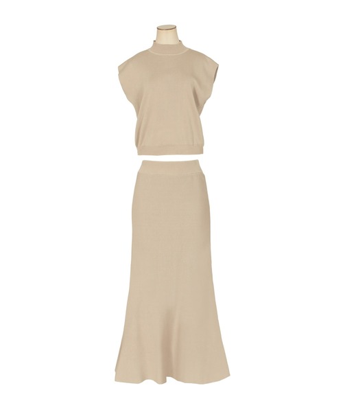 Julia Boutique（ジュリアブティック）の「2点セット・フレンチスリーブトップス+マーメイドロングスカートセットアップ/21134（アンサンブル・レディース・ブラック/ベージュ/アイボリー/ラベンダー・ONE）」の19枚目の写真