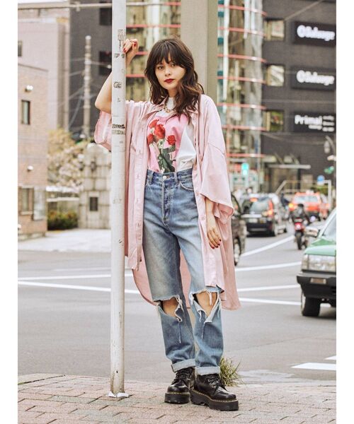 jouetie（ジュエティ）の「スーパーBIGシャツ（シャツ/ブラウス・レディース・ブラック/ピンク/その他1・MEDIUM）」の22枚目の写真