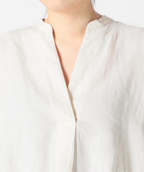 IENA（イエナ）の「リネンノースリーブスキッパーシャツ◆（シャツ/ブラウス・レディース・ホワイト/ブラック/ベージュ/ネイビー・FREE）」の13枚目の写真