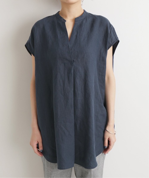 IENA（イエナ）の「リネンノースリーブスキッパーシャツ◆（シャツ/ブラウス・レディース・ホワイト/ブラック/ベージュ/ネイビー・FREE）」の22枚目の写真