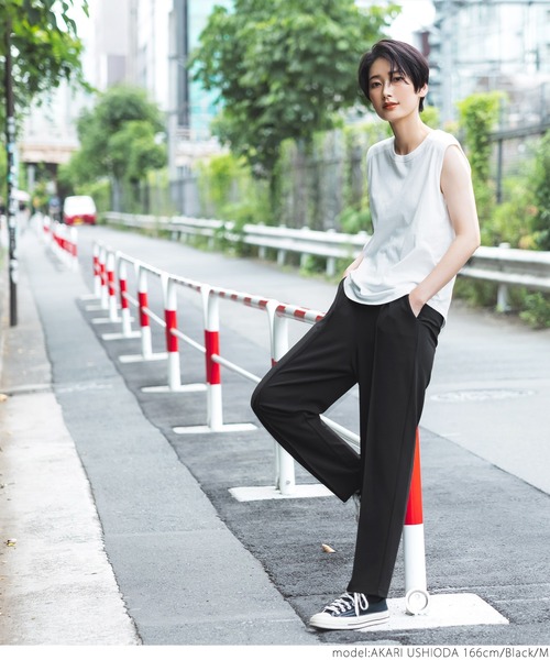 coca（coca）（コカ）の「カットジョーゼットセンターシームテーパードパンツ（その他パンツ・レディース・ブラック/ベージュ/ブラウン/ラベンダー・M/L）」の11枚目の写真