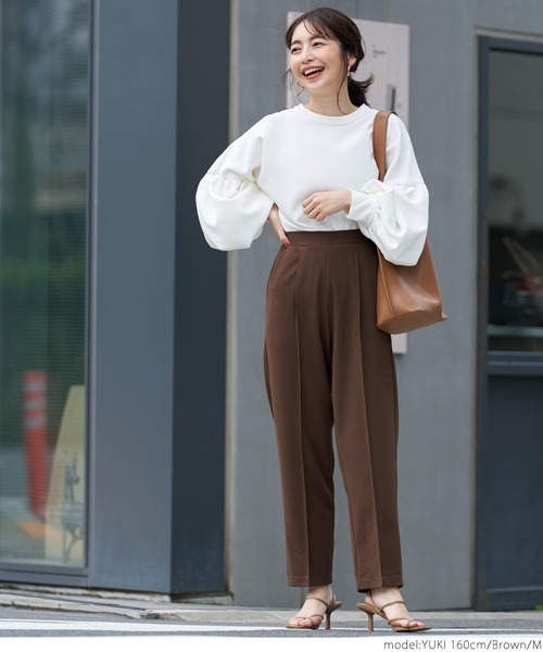 coca（coca）（コカ）の「カットジョーゼットセンターシームテーパードパンツ（その他パンツ・レディース・ブラック/ベージュ/ブラウン/ラベンダー・M/L）」の19枚目の写真