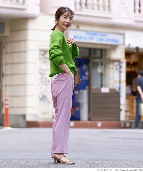 coca（coca）（コカ）の「カットジョーゼットセンターシームテーパードパンツ（その他パンツ・レディース・ブラック/ベージュ/ブラウン/ラベンダー・M/L）」の8枚目の写真