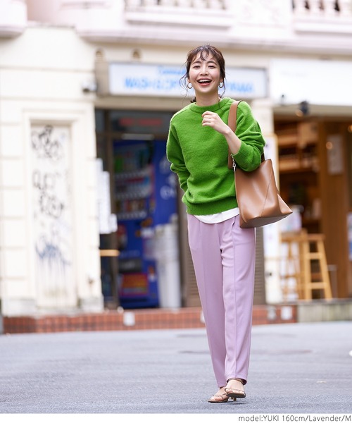 coca（coca）（コカ）の「カットジョーゼットセンターシームテーパードパンツ（その他パンツ・レディース・ブラック/ベージュ/ブラウン/ラベンダー・M/L）」の10枚目の写真