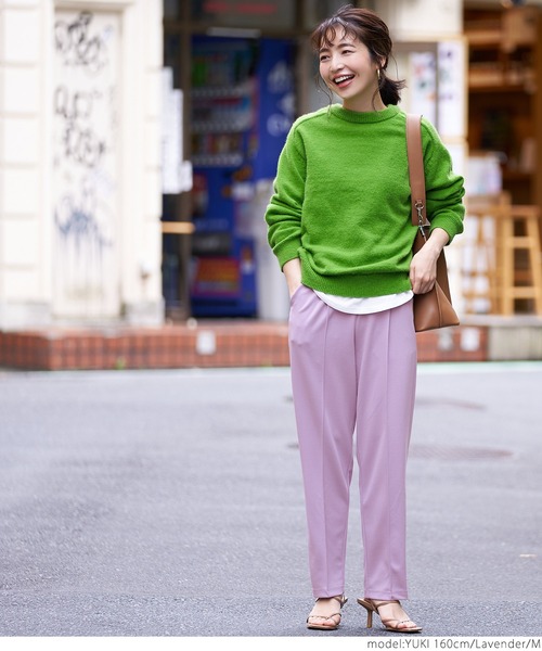 coca（coca）（コカ）の「カットジョーゼットセンターシームテーパードパンツ（その他パンツ・レディース・ブラック/ベージュ/ブラウン/ラベンダー・M/L）」の7枚目の写真