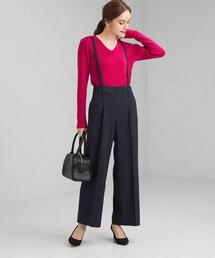 green label relaxing | Bサージ サスペンダー付 ワイド パンツ(その他パンツ)