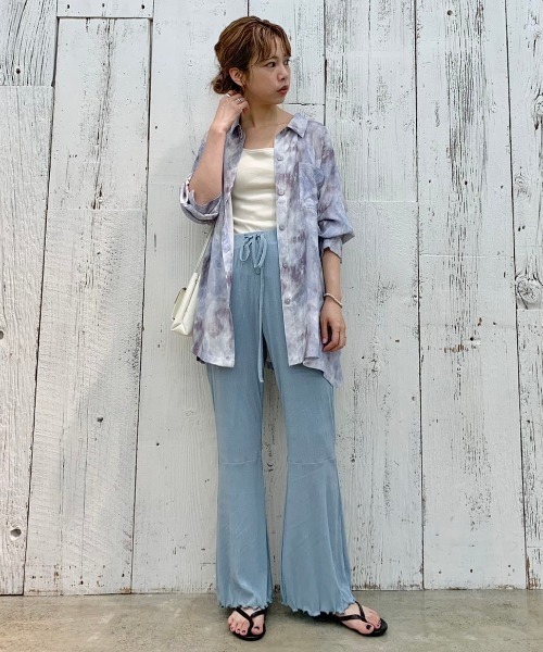 Kastane（カスタネ）の「マーブルBIGシャツ（シャツ/ブラウス・レディース・パープル/イエロー・FREE）」の10枚目の写真