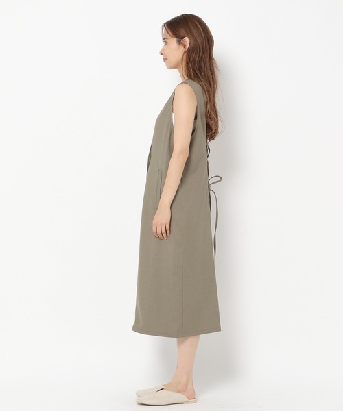 mysty woman(ミスティウーマン)の「バックレースアップロングジレ 218375(ノーカラージャケット・レディース・ダークブラウン/カーキ/オレンジ/ライトブラウン/グリーン系その他/ブラック・FREE)」の14枚目の写真