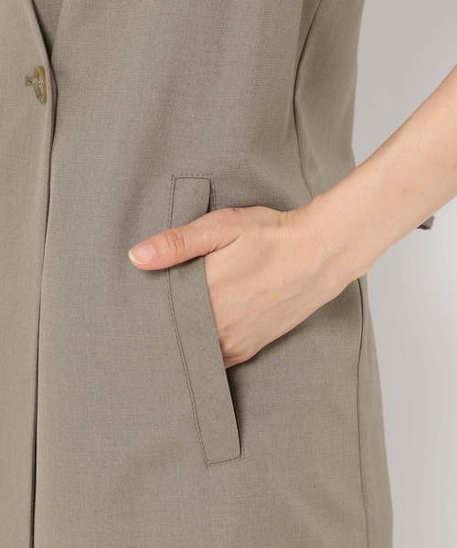 mysty woman(ミスティウーマン)の「バックレースアップロングジレ 218375(ノーカラージャケット・レディース・ダークブラウン/カーキ/オレンジ/ライトブラウン/グリーン系その他/ブラック・FREE)」の18枚目の写真