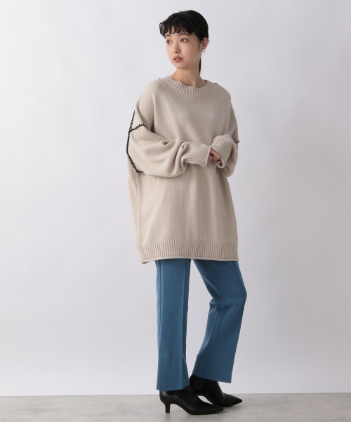 LOWRYS FARM(ローリーズファーム)の「ハイショクステッチプルオーバーLS 216127(ニット/セーター・レディース・ブラック/オレンジ/ブルー/アイボリー/ベージュ/ブラック系その他/グリーン/パープル・FREE)」の10枚目の写真