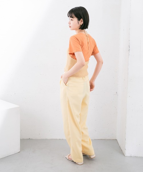 KBF（ケイビーエフ）の「コンパクトベーシックTシャツ（Tシャツ/カットソー・レディース・アイボリー/ブルー/オレンジ/ダークブラウン・ONE）」の6枚目の写真