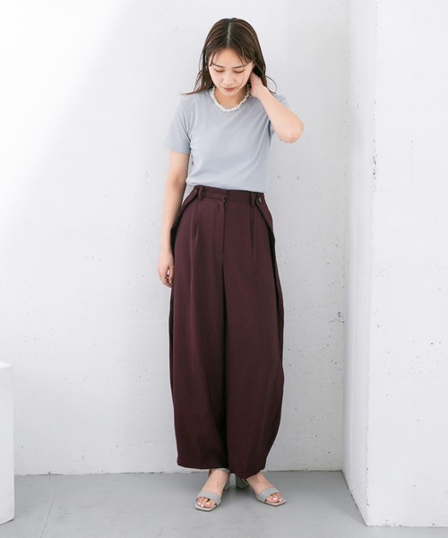 KBF（ケイビーエフ）の「コンパクトベーシックTシャツ（Tシャツ/カットソー・レディース・アイボリー/ブルー/オレンジ/ダークブラウン・ONE）」の19枚目の写真