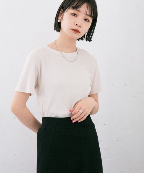 KBF（ケイビーエフ）の「コンパクトベーシックTシャツ（Tシャツ/カットソー・レディース・アイボリー/ブルー/オレンジ/ダークブラウン・ONE）」の22枚目の写真