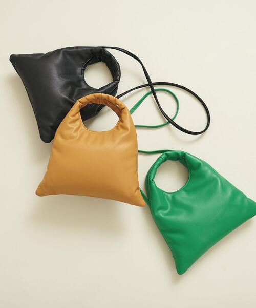 BEAUTY&YOUTH UNITED ARROWS(ビューティーアンドユースユナイテッドアローズ)の「BY プクトライアングルショルダーバッグ -2WAY- ∴ ◆(ショルダーバッグ・レディース・ブラック/マスタード/ケリー・FREE)」の12枚目の写真