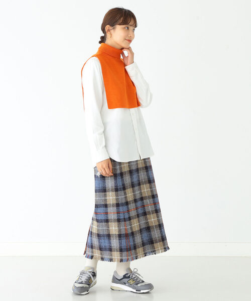 BEAMS BOY(ビームスボーイ)の「BEAMS BOY / リブ タートルネック ウォーマー(ネックウォーマー/スヌード・レディース・オレンジ/オリーブ/グレー・ONE SIZE)」の8枚目の写真