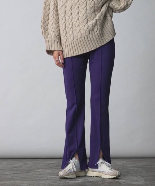 bohmal（ボマール）の「美脚カットソースリットパンツ（その他パンツ・レディース・ブラック/グリーン/パープル/オレンジ・FREE）」の3枚目の写真