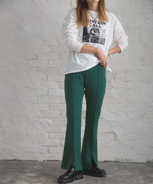 bohmal（ボマール）の「美脚カットソースリットパンツ（その他パンツ・レディース・ブラック/グリーン/パープル/オレンジ・FREE）」の8枚目の写真