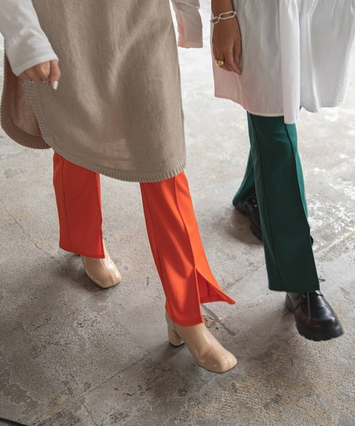 bohmal（ボマール）の「美脚カットソースリットパンツ（その他パンツ・レディース・ブラック/グリーン/パープル/オレンジ・FREE）」の22枚目の写真