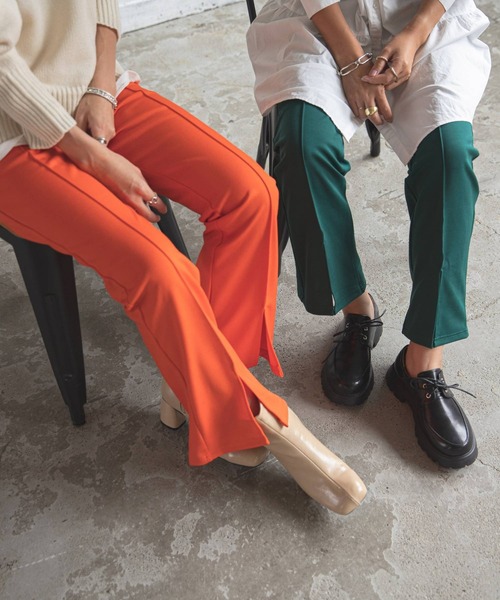 bohmal（ボマール）の「美脚カットソースリットパンツ（その他パンツ・レディース・ブラック/グリーン/パープル/オレンジ・FREE）」の19枚目の写真