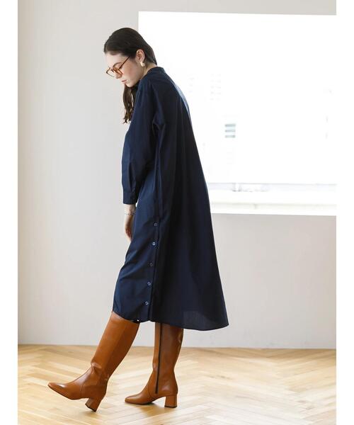 koe（コエ）の「サイドボタンバンドカラーシャツワンピース*（シャツワンピース・レディース・ホワイト/ベージュ/ネイビー/A/B・FREE）」の18枚目の写真